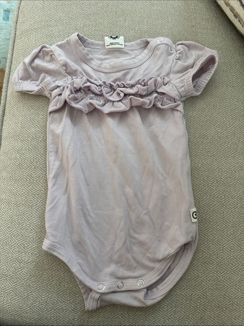 Soft Lavender Ruffle Baby One-Piece Bodysuit